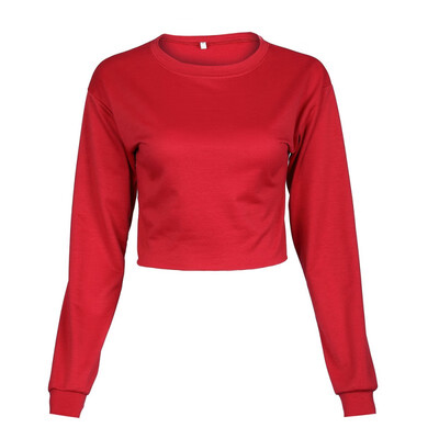 

Women Autumn Winter Hoodies Long Sleeve O-Neck Short Pullovers Tops 2017 Fashion Casual Loose Sweatshirt