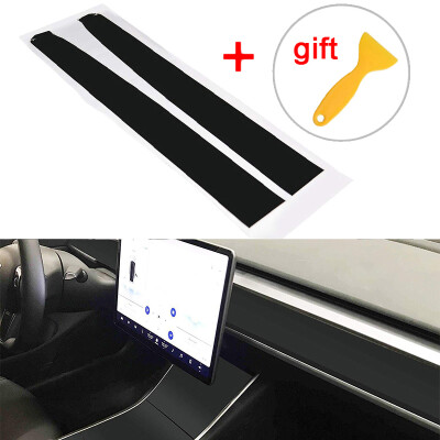 

Interior Dashboard Wood Wrap Matte Black Sticker Scraper Set For Tesla Model 3