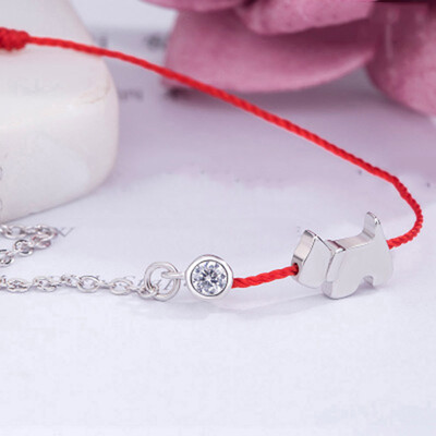

Rose gold color animal zodiac signs dog a bracelet mens womens red thread charms bracelets for women new year gifts