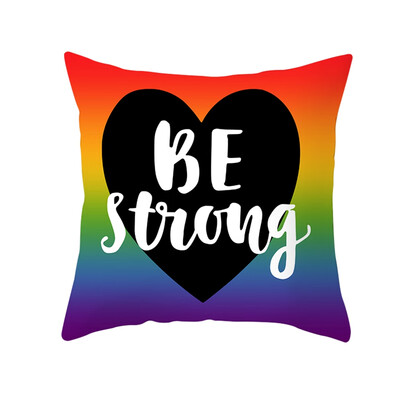 

LGBT Rainbow Heart Pride Throw Pillow Cases Car Sofa Cushion Covers Home Decor