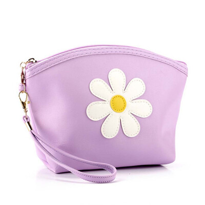 

Tailored Fashion Women Flower Leather Zipper Handbags Cosmetic Bag Makeup Pouch Purses