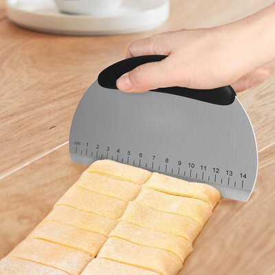 

Stainless Steel Pastry Scraper Chopper Flour Pastry Dough Cutter Scraper with Scale Flour Pizza Cutter Baking Tool