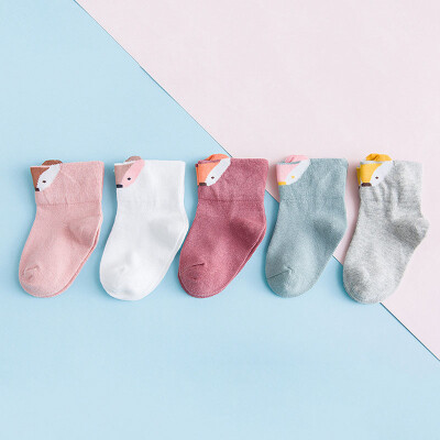 

5 Pairs Lot Soft Toddler Baby Socks Cute Warm Cotton Anti-Slip Ankle Socks Autumn&Winter Socks for 0-14 Months Children Clo