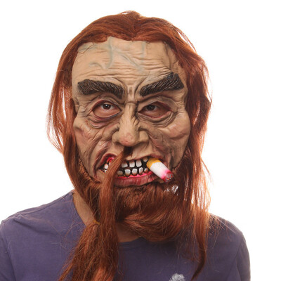 

Siaonvr Mask Heavy Smoker Creepy for Halloween Party Haunted House Decoration