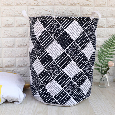 

Gobestart Cotton Linen Waterproof PE Coating Storage Basket Sundries Storage Box