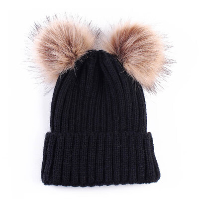 

2018 Children Winter Hat For Girls Hat Knitted Beanies Cap Brand New Thick Baby Boy Cap Baby Girl Winter Warm Hat