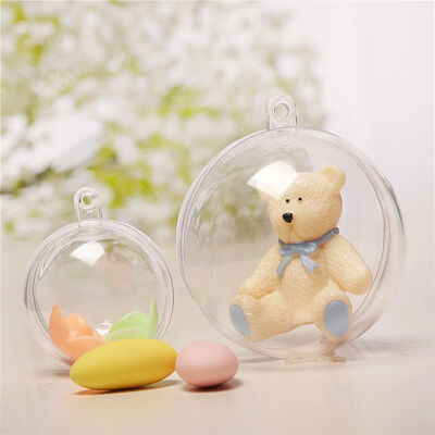 

15pcs Christmas Tress Decorations Ball Transparent Open Plastic Clear Bauble Ornament Gift Present Box Decoration