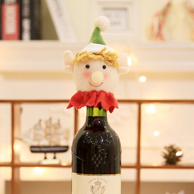 

Tailored Christmas Decor Red Wine Bottle Cover Decoration Home Party Santa Claus