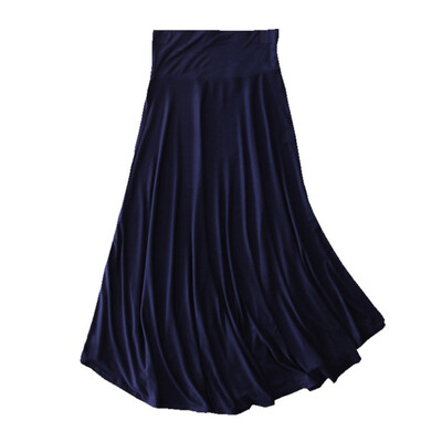 

Hot Loose Large Pendulum Casual Summer High Waist Long Skirts Women Thin Solid Draped Elastic Waist Modal Skirt Female