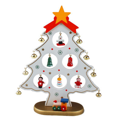 

Christmas single piece wooden Christmas tree desktop small DIY mini Christmas tree decoration ornaments dropshipping