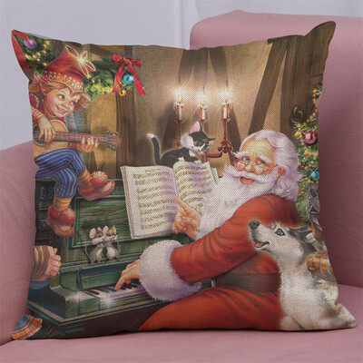 

Gobestart New Christmas Cotton Linen Pillow Case Sofa Cushion Cover Home Decor