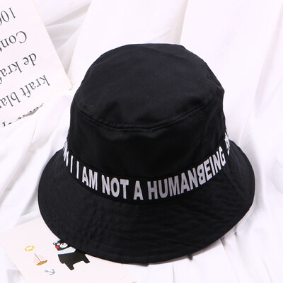

Idol trainee Cai Xukun with pot hat English letters personality fisherman hat street dance female summer sun hat male