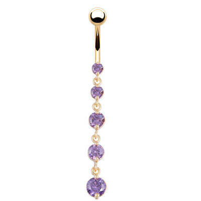

Zircon String Gold Pendant Exquisite Puncture Navel Ring Exquisite Gift