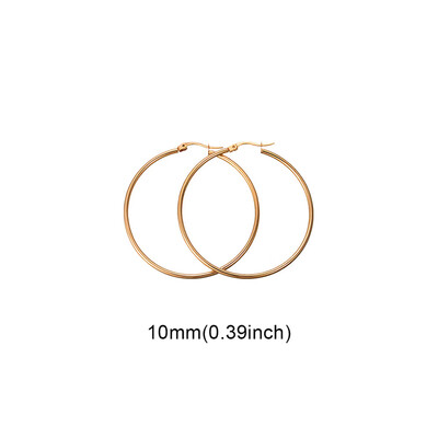 

guangxichuangshengxinfu 1 Pair Sexy Women Stainless Steel Smooth Big Large Hoop Earrings Jewelry