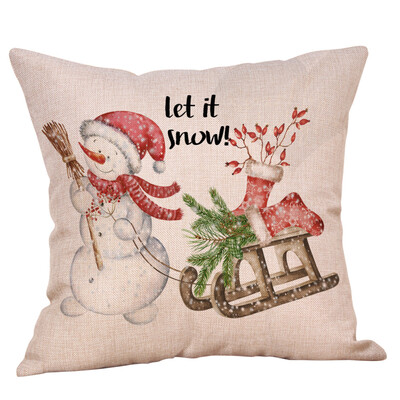 

Tailored Cotton Linen Christmas Tree Zipper Closure Pillow Case Throw Cushion Cover Home