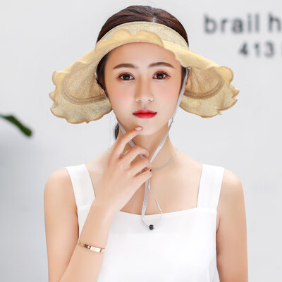 

Sunshade-cap female summer sun-shading&sun-proof folding bicycle cap large-way anti-ultraviolet hollow-top solar cap