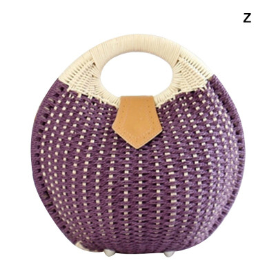 

womens bag with Straw New Style Personality Handmade Handbag for women 2019 Solid Color Hollow Out Concise Handbag