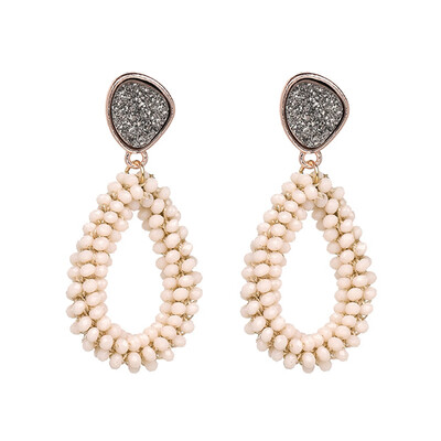 

Women Crystal Beaded Water Drop Long Earring Lady Girl Dangle Earrings Charm Jewelry Gift Brincos