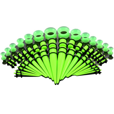 

50 Pieces Ear Stretching Kit Acrylic Tapers&Plugs Silicone Tunnels - Ear Gauges Expander Set Body Piercing Jewelry