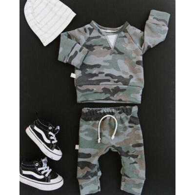 

Baby Boy Girl Camo Costume Set PantT-shirt Set Toddler Autumn Clothes Tracksuit
