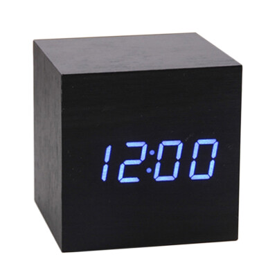 

Multicolor Wooden Clock New Modern Wood Digital LED Desk Alarm Clock Table Decor