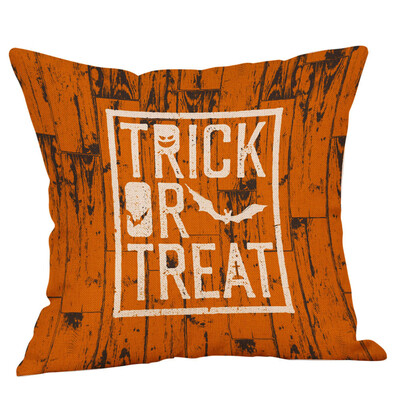

Toponeto Happy Halloween Pillow Cases Linen Sofa Cushion Cover Home Decor