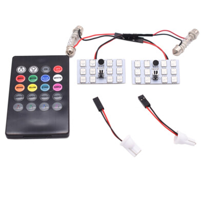 

T10 5050 12 LED Car Panel Dome RGB Light Remote Control Auto Interior Reading Bulb