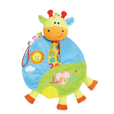 

Tailored Baby Animals Cartoon Soft Teether Plush Toy With Bell Educational Toy