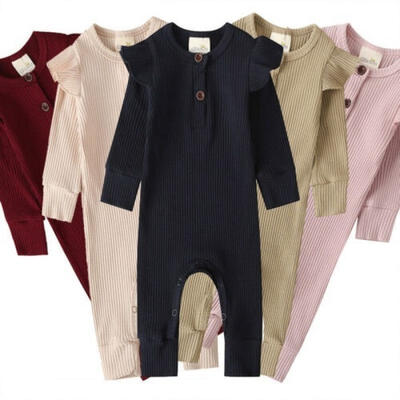 

Newborn Baby Girl Boy Ruffle Knitted Romper Bodysuit Jumpsuit Autumn Winter Warm Outfits Clothes