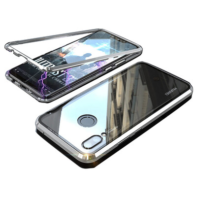 

Metal Magnetic Case For Huawei P20 Lite Phone Transparent Glass Back Cover Built in Magnet sFor Huawei P20Lite Case P 20 Lite