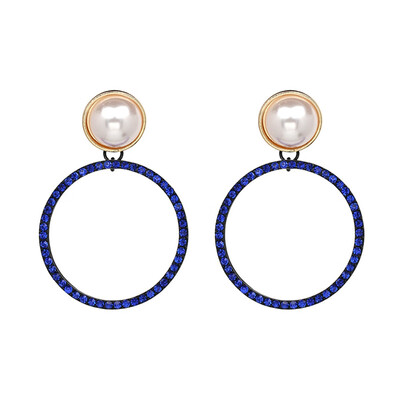 

Simulated Pearl Earrings Drop Statement Earrings Fashion Elegant For Women Vintage Round Dangle