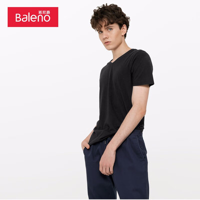 

Baleno T-shirt male 2019 summer cotton V-neck short-sleeved shirt loose bottoming shirt male 88902701 00A L