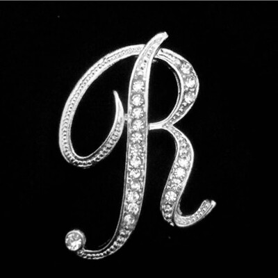 

Alphabet Style Rhinestone Crystal English Letters Bridal 1 pc Bouquet Brooch Pin