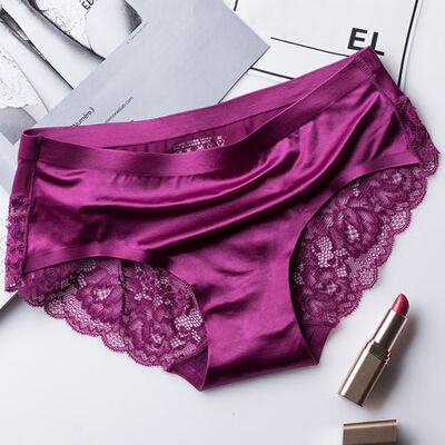 

Women Lace Sexy Panties Luxury Seamless Plus Size Solid Color Underwear Low Waist Female Slim Briefs