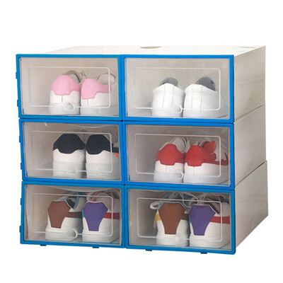 

New Transparent Shoe Box Combination Shoe Storage Box Ladies Thick Clamshell Plastic Shoe Box Desktop Storage Artifact