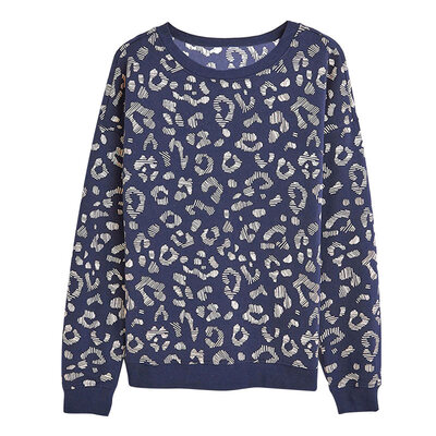 

European And American Fashion Sweatshirts Printed Long-sleeved Loose Round Neck ladies Sweatshirts