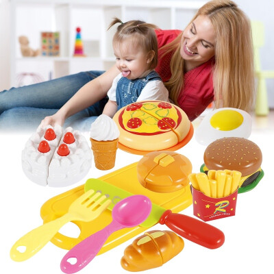 

13pcsset Cutting Toy Set Kids Educational Toys Plastic Children Kids Cutting Birthday Party Kitchen Food Pretend Play