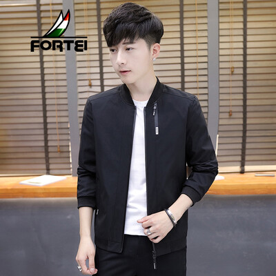 

Fu Yi FORTEI jacket mens jacket 2019 spring new casual fashion Slim baseball collar clothes mens trend jacket 9982 black L