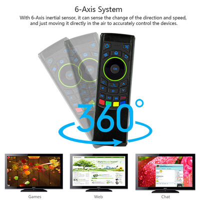 

24G 6-Axis Air Mouse Wireless Keyboard Remote Control 6-Axis Sensor with Infrared Remote Learning for MINI PC Smart TV Android TV
