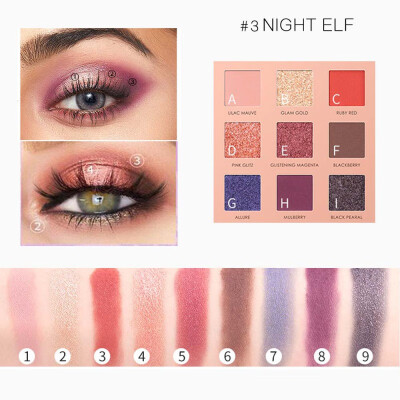 

9 Colors Glitter Matte Eyeshadow Palette Waterproof Smudge-proof Colorfast Eye Shadow E1