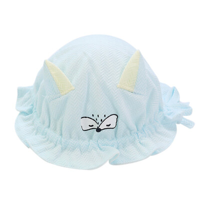 

Baby spring hat new baby cartoon lace head cap fishing cotton soft bow-knot adjustable hat for 0-3M