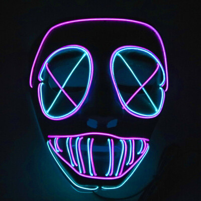 

The Purge LED Light Up PVC el Party Mask Halloween Decorative Masks Glow Party Favors Supplies