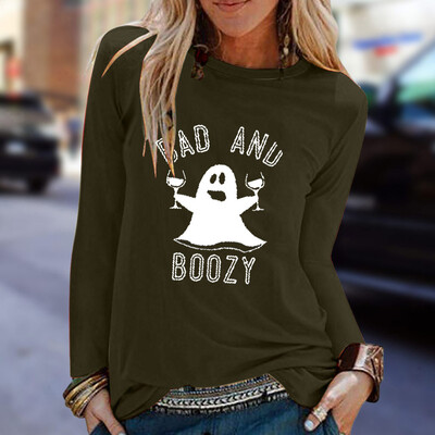 

Tailored Womens Casual Print Shirts O-Neck Long Sleeve Top Loose T-Shirt Blouse