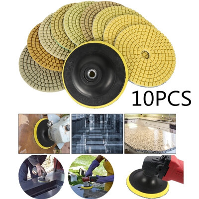 

10PCS Diamond Polish Pads 4 Polishing Wheel Set Stone Concrete Marble Tool