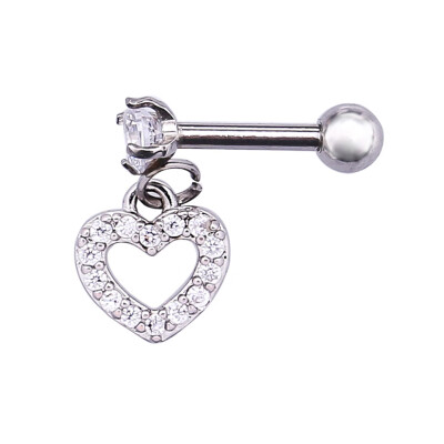 

1Pc Tragus Dangle Earring Crown Flower Heart Star Cz Stud Ear Piercing Conch Helix Cartilage Earring