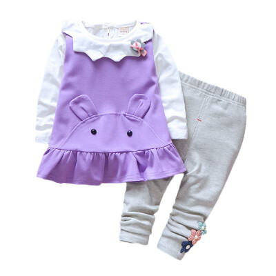 

2019 New Autumn Baby Girls Long Sleeve Sets kids 3Pcs Star Blouse Tops Cartoon Vest Trousers Pants Clothing 3Months-3Years