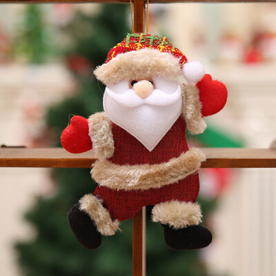 

Toponeto 2 PC Christmas Ornaments Gift Santa Claus Snowman Reindeer Toy Doll Hang