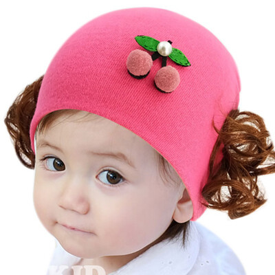 

Cute Kids Wig Hat Baby Boy Girls Cap Knit Earmuff Wig Caps Soft Autumn Winter Warm Hats Girl Hat Toddler Photography Accessories