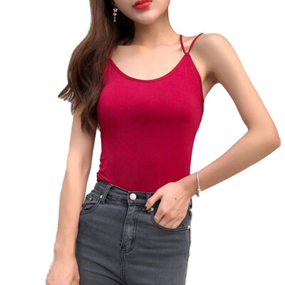 

Top Female Camisole Sexy Backless Bandage Cross Women Bustier Crop Top Cami Tank Tops Elasticity Sleeveless Vest Body for Women