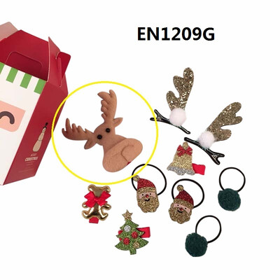 

Christmas Children Hairpin Hair Ring Kids Girls Boys Beautiful Hair Accessories Three-piece Set Gift Box Baby Clothing 1-8Y